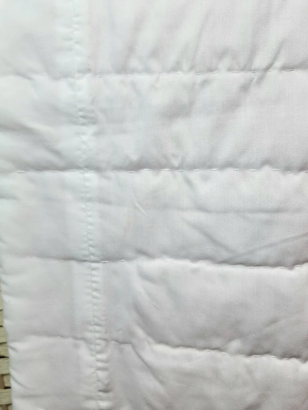Hand Stitched Baby Quilt Pink Plaid 43x43 Whole Cloth